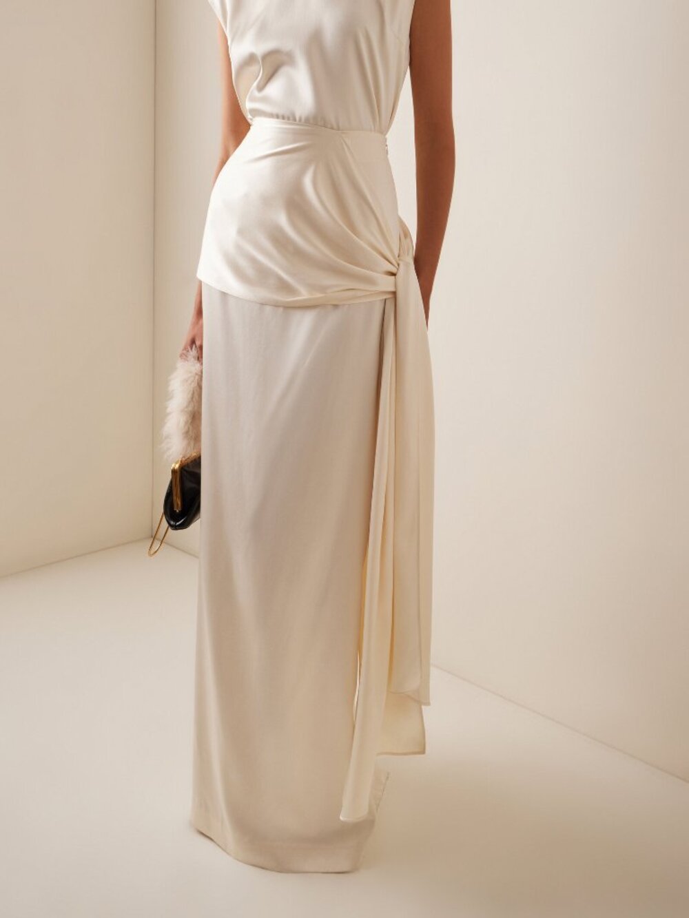 Heirlome Mila Draped Silk Maxi Skirt